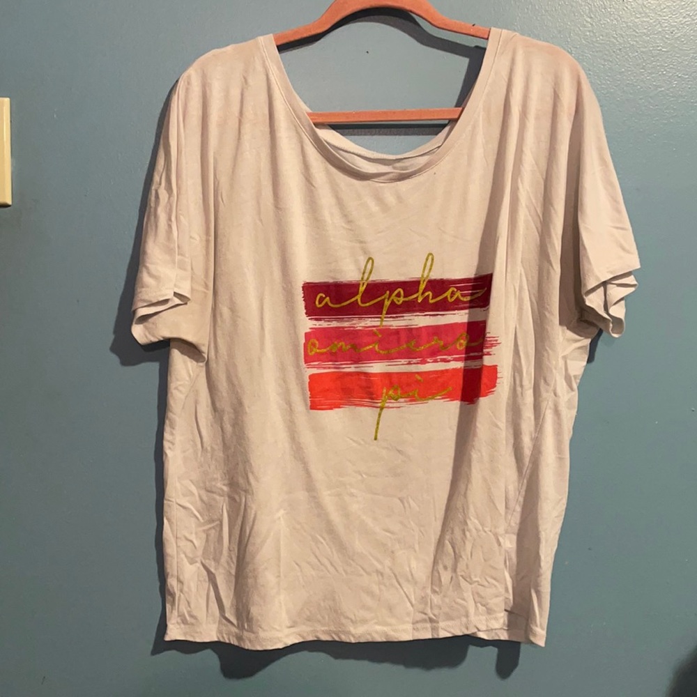 ✨Alpha Omicron Pi Glitter Letter T-Shirt